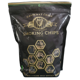 Sealed bag of Causeway Casks Irish Whiskey smoking chips 