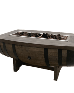 Whiskey Barrel Gas Fire Pit Low